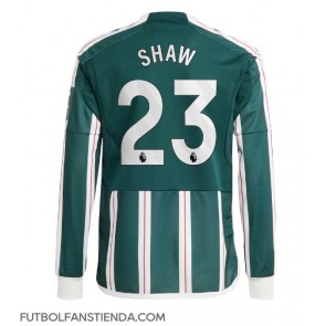 Manchester United Luke Shaw #23 Segunda Equipación 2023-24 Manga Larga